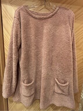 Cozy Plush Long Sleeve Tunic - Dusty Mauve